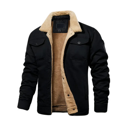 Men's Sherpa Lined Trucker Jacket – Warm, Casual Cotton Fleece