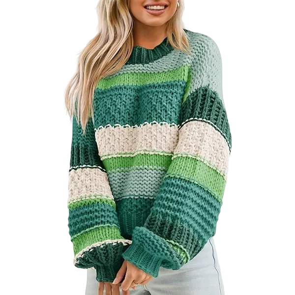 Women's loose-fitting oversized crew neck sweater
