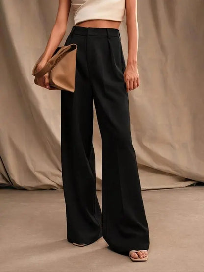 Women's Solid Color Wide Leg Pants