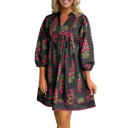 Women's Floral Striped Mini Dress