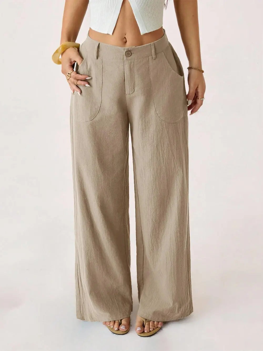 Women's Classical Linen Palazzo Pants