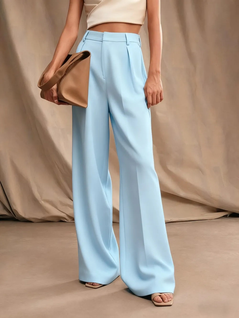 Women's Solid Color Wide Leg Pants
