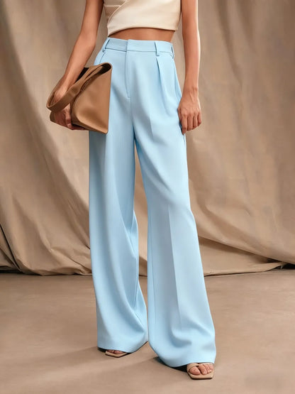 Women's Solid Color Wide Leg Pants