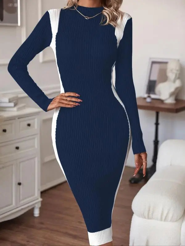 Elegant Long Sleeve Knit Dress for Women