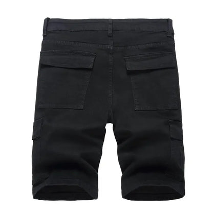 Men's Stretch Ripped Denim Cotton Comfort Shorts.