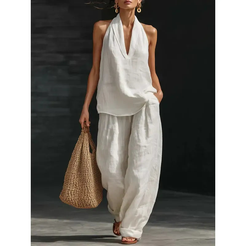 Boho Linen Two Piece Set - Perfect for Beach