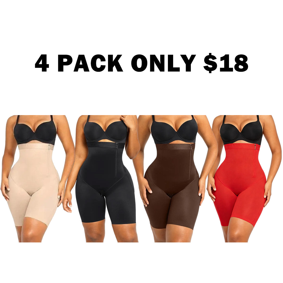 Shaping High-Rise Shorts Tummy Tucking Butt Lift