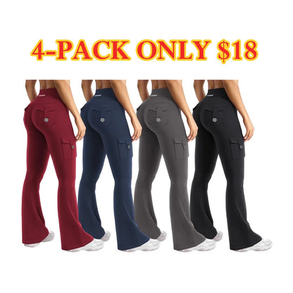Women's athletic flare pants with hidden pockets