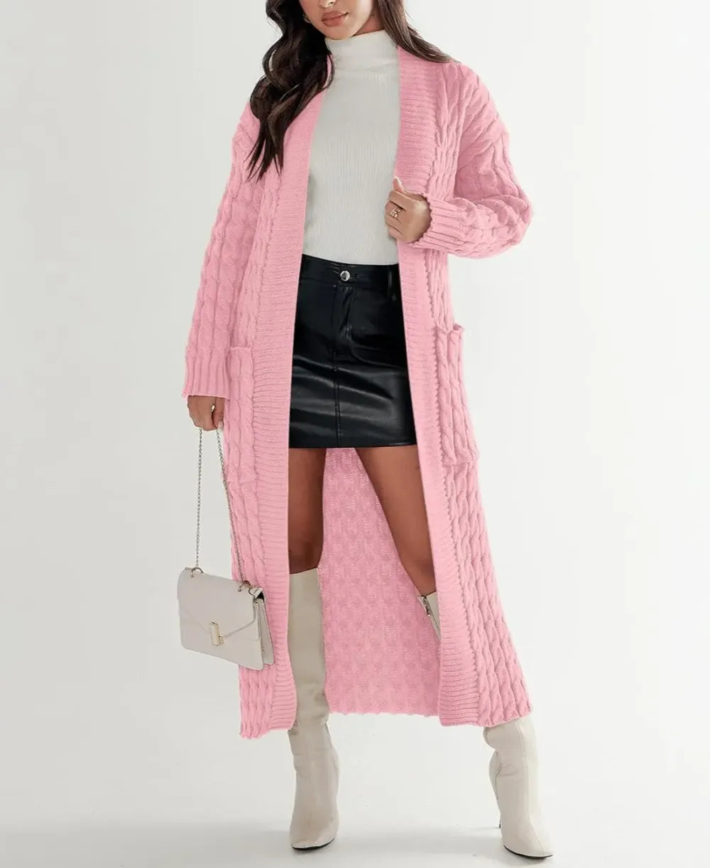 Women's Long Cardigan 2024 Oversized Coat Long Sleeve Open Cardigan Knitted Extra Long Coat Autumn Fashion Jacket Clothes
