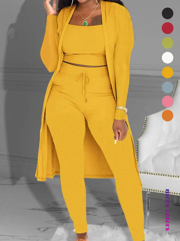 Women's Plain Long Sleeve Open Front Cardigan