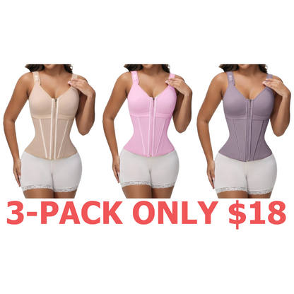 Women with Bra Tummy Control Girdle Workout Shapewear with Adjustable Shoulder Strap