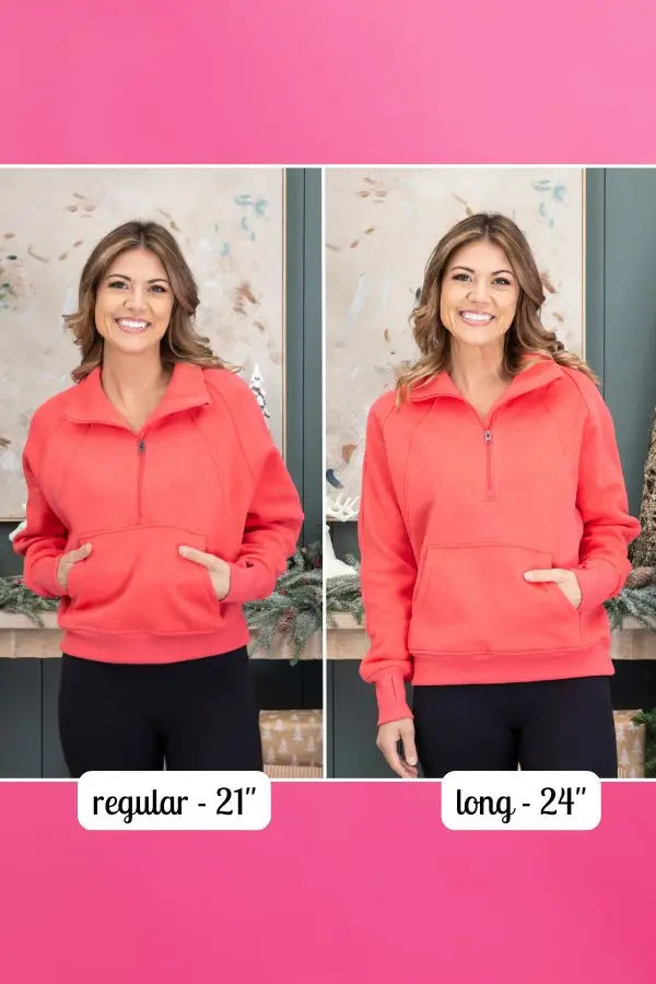 Fleece Funnel Neck Pullover In Two Lengths