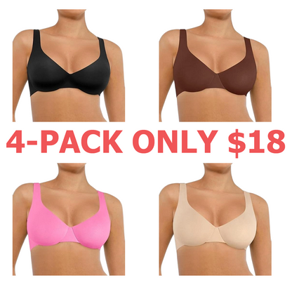 Bras for Women Comfort Underwire Balconette Bras Plus Size Full Coverage No Padded Seamless Everyday Bras Womenswear Comfortable