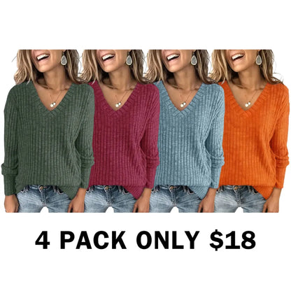 Plain Drop Shoulder V Neck Tee