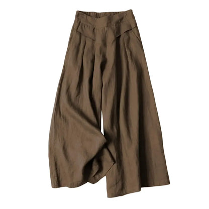 Women's Cotton Linen Culottes Pants