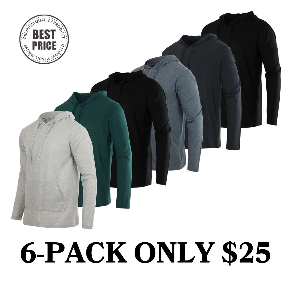 Men's Cotton Lightweight Casual Pullover Drawstring Hoodie With Pocket  (Big & Tall)