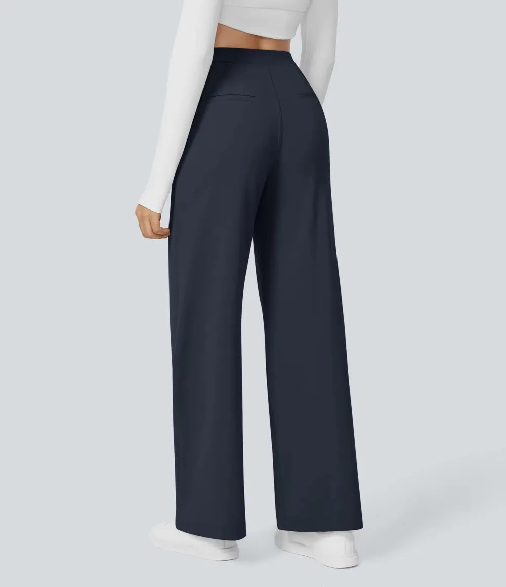 ⏰Big Spring Sale!High Waisted Side Pocket Straight Leg Work Pants