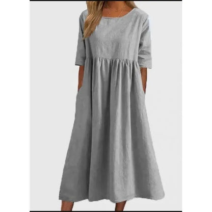 Summer New Cotton and Linen Casual Short Sleeve