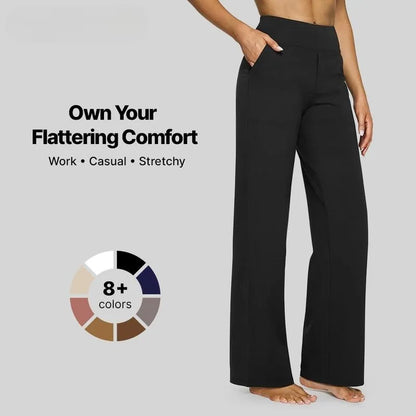 Women's 8-Piece Set Wide-Leg Pants with Pockets