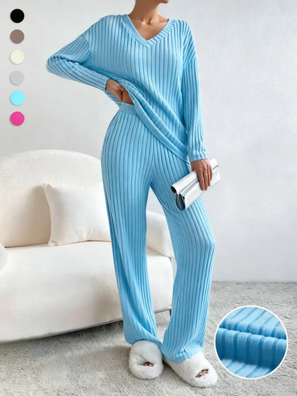 Women's Solid Drop Shoulder Pocket Lounge Set
