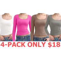 4-Pack (White, Blush,Taffy,Grey)