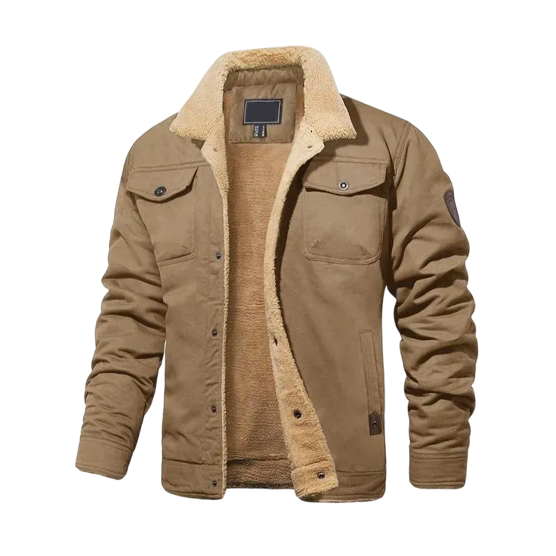 Men's Sherpa Lined Trucker Jacket – Warm, Casual Cotton Fleece