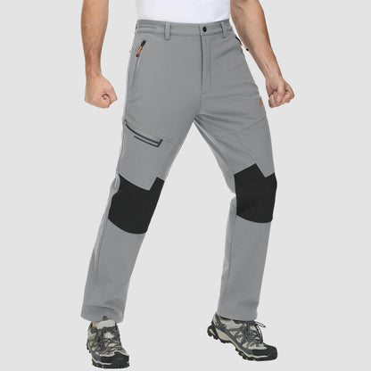Men's Fleece-Lined Winter Ski Pants – Water-Resistant with 4 Zip Pockets