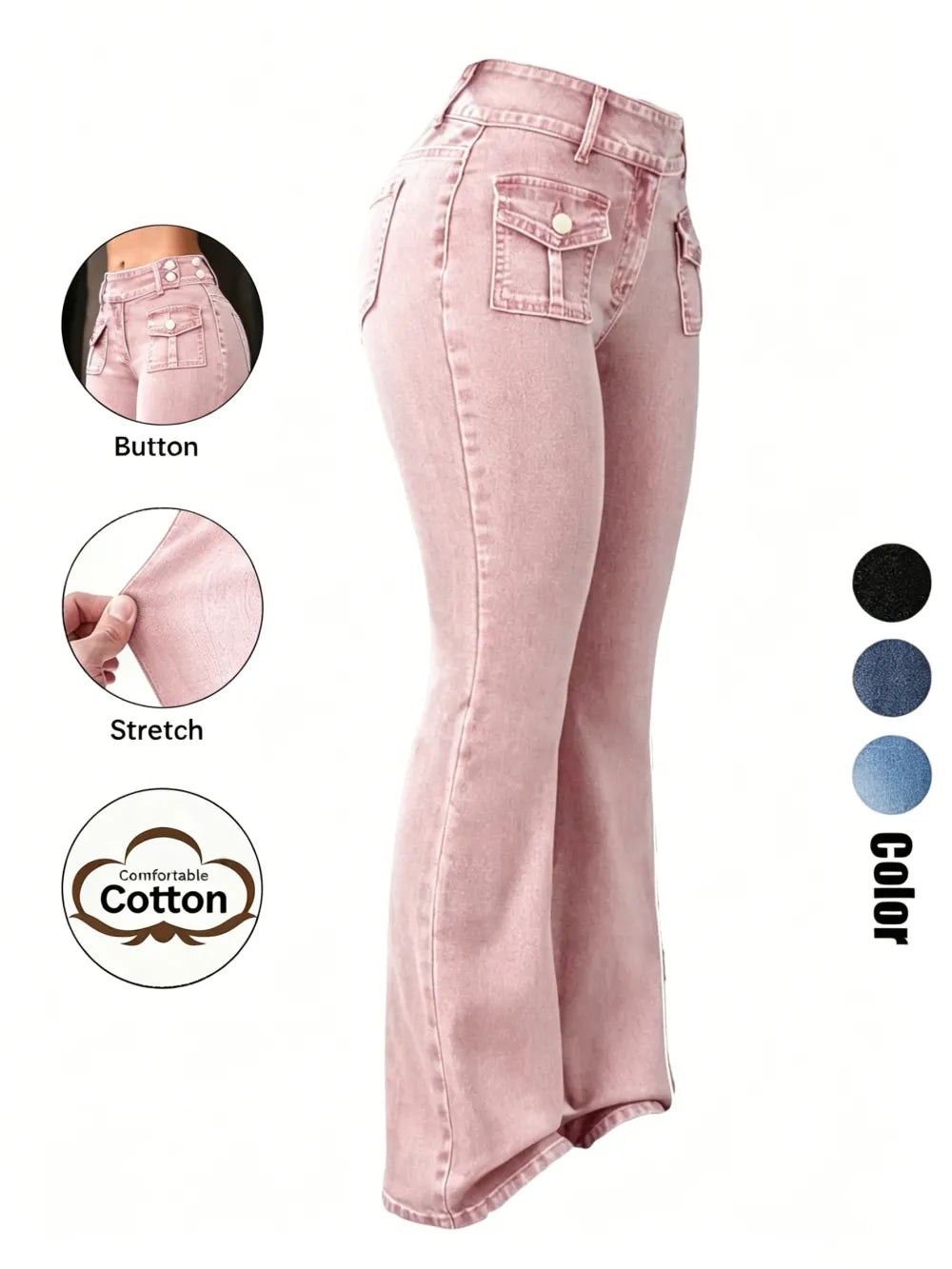 Women's Pocket Stretchy Jeans