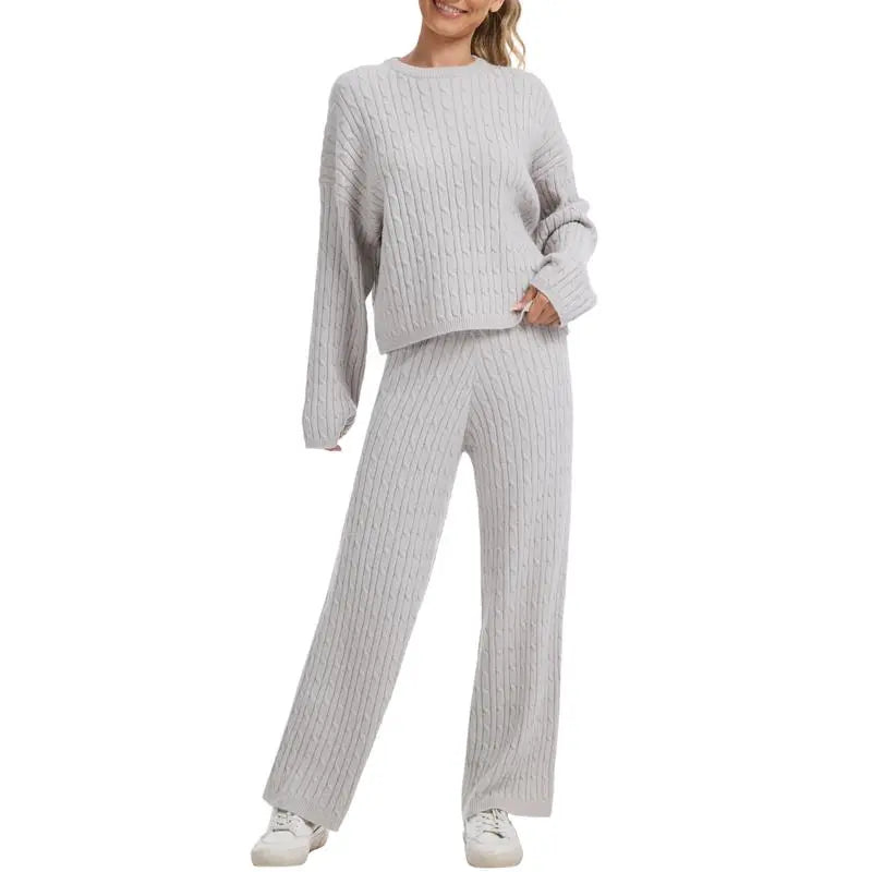 Women's Cable Knit Sweater Lounge Set