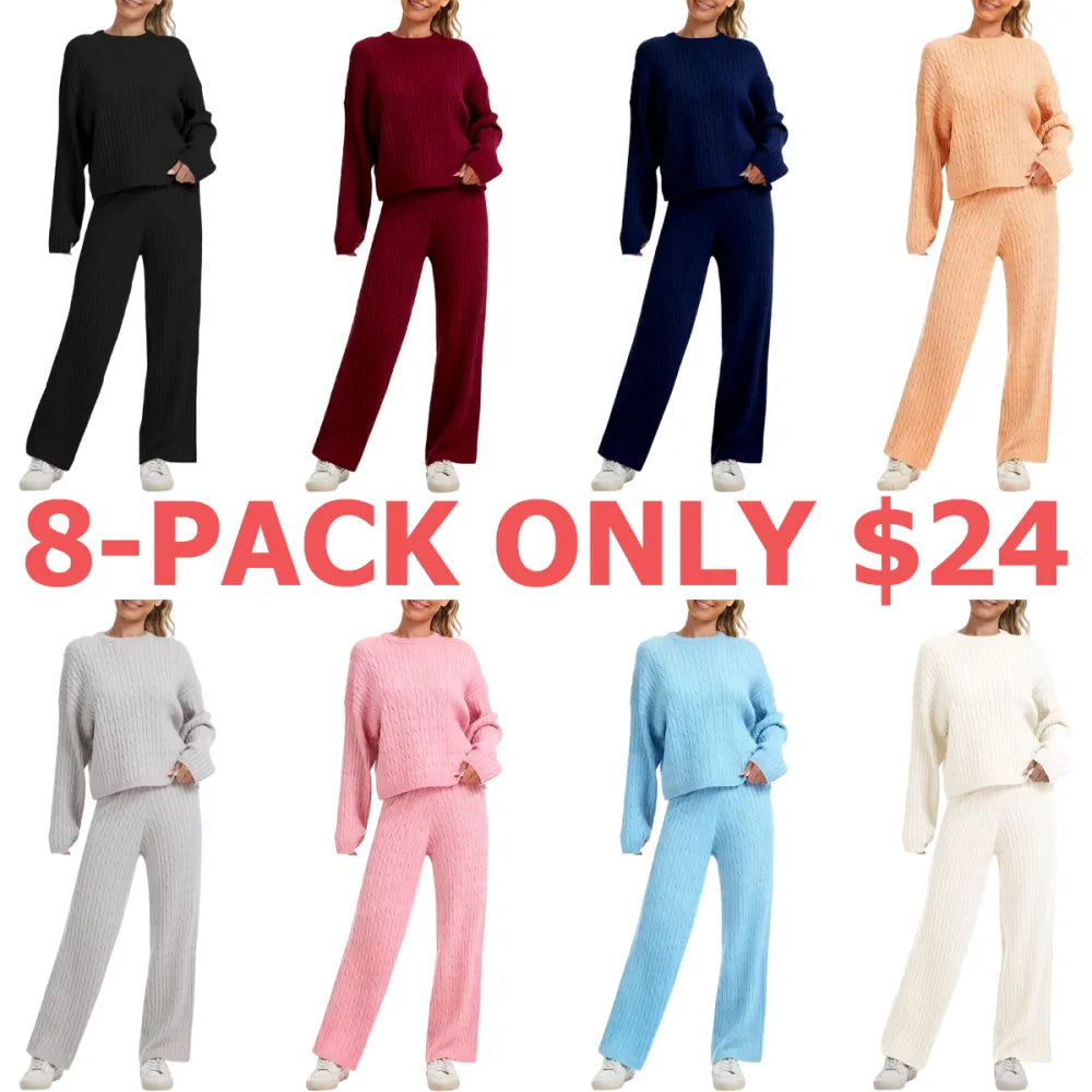 Women's Cable Knit Sweater Lounge Set