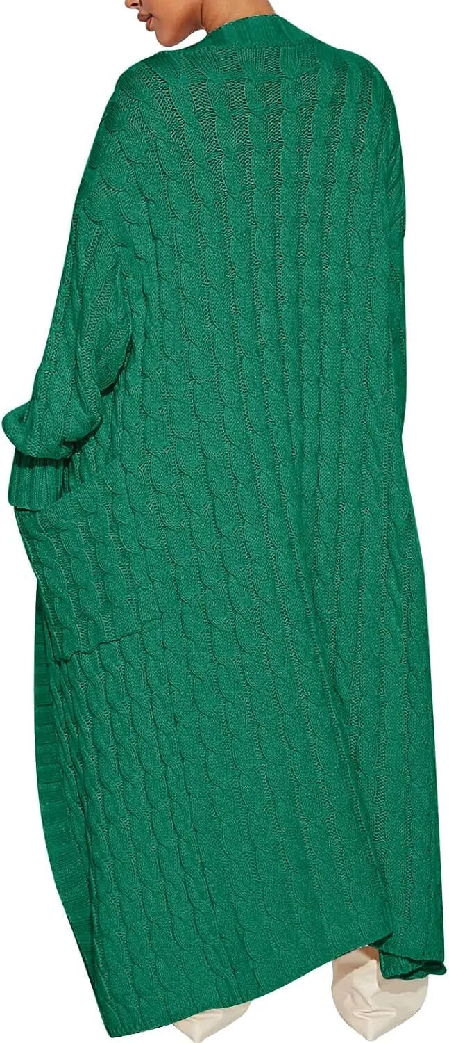 Women's Long Cardigan 2024 Oversized Coat Long Sleeve Open Cardigan Knitted Extra Long Coat Autumn Fashion Jacket Clothes