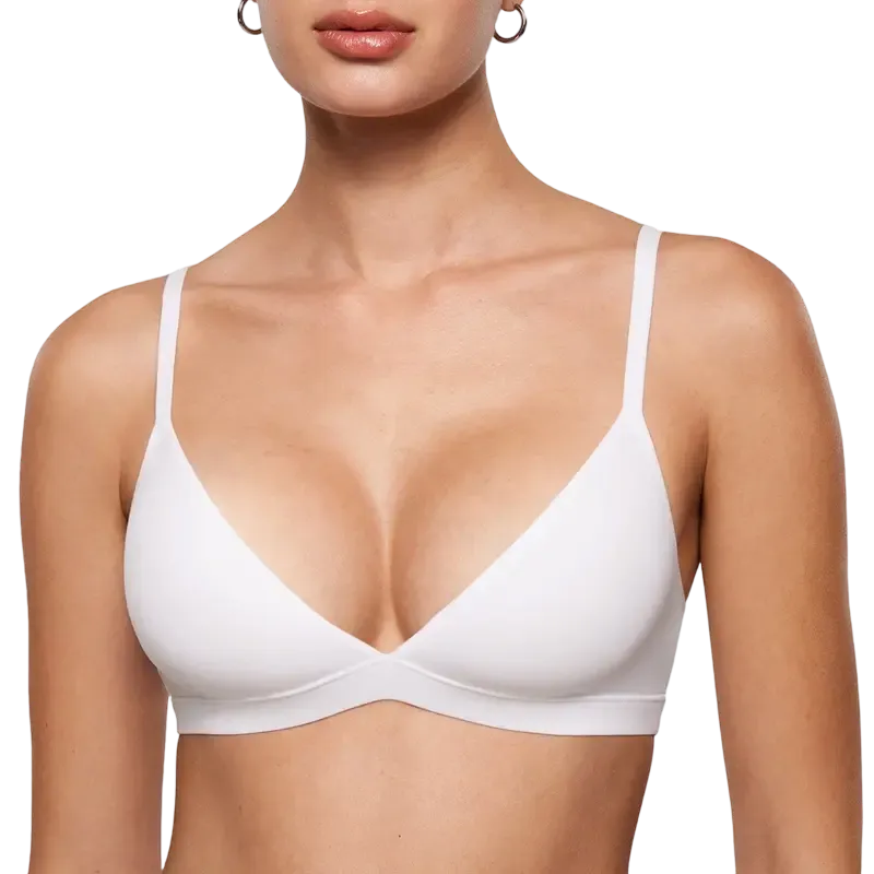 Women's Deep V, Unlined, Seamless, Wire-Free Triangle Bra