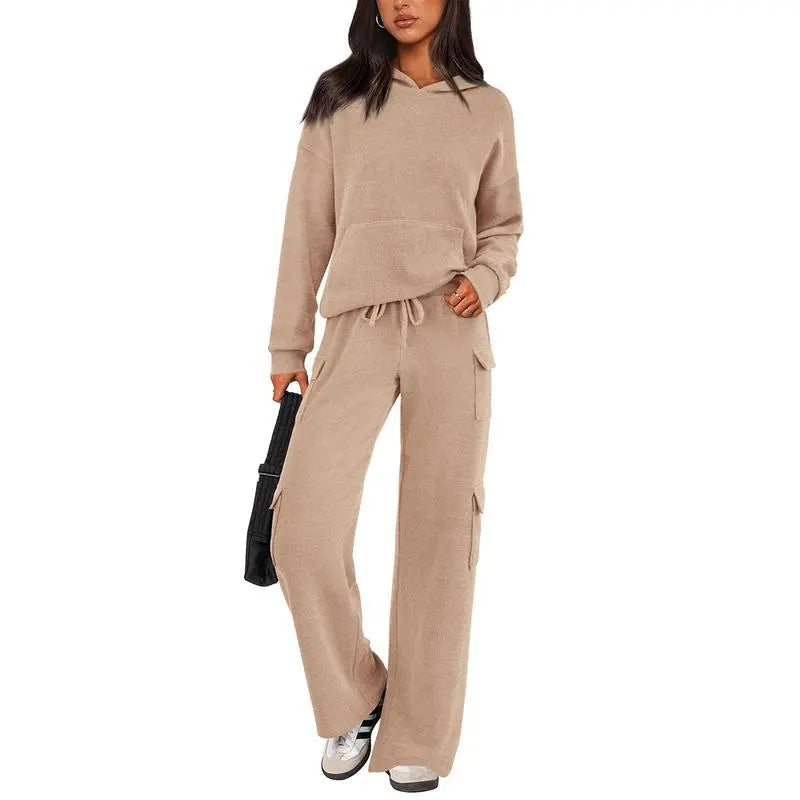 Women's 2 Piece Lounge Sets - Knitted Hoodie