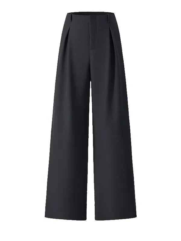 Women's Solid Color Plicated Pocket Wide Leg Pants