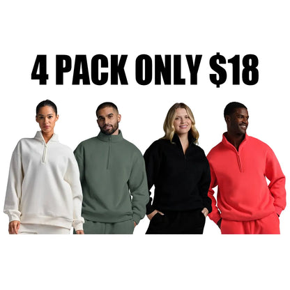 Basic quarter-zip turtleneck sweater set