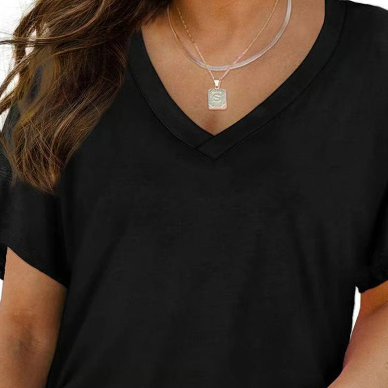 🔥Summer Sale💖 Ultra-Soft V-Neck Tee | Everyday Comfort & Effortless Style 💖