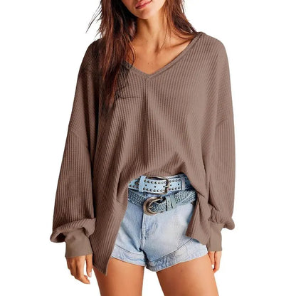 Womens Waffle Knit Tops