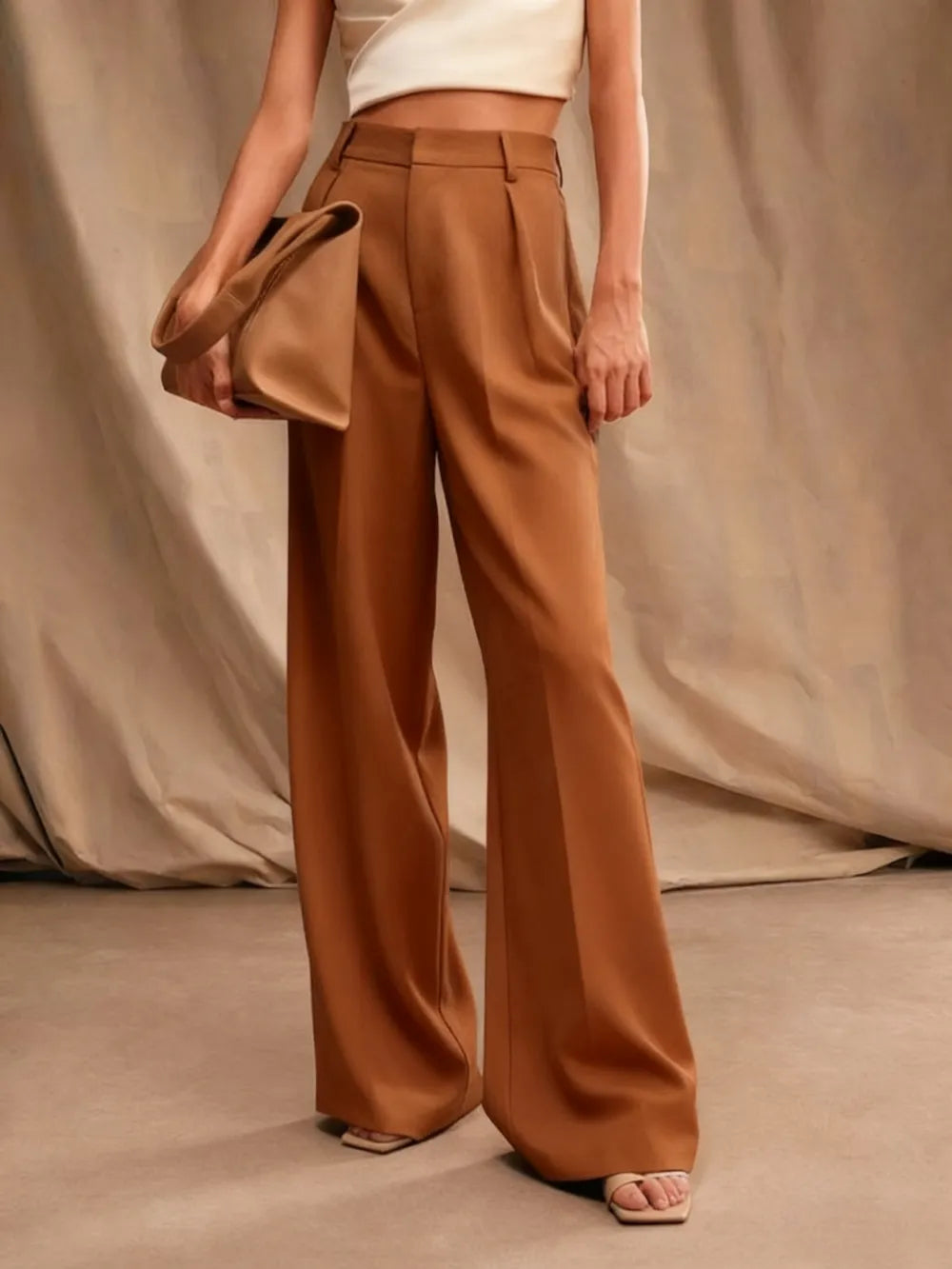 Women's Solid Color Wide Leg Pants