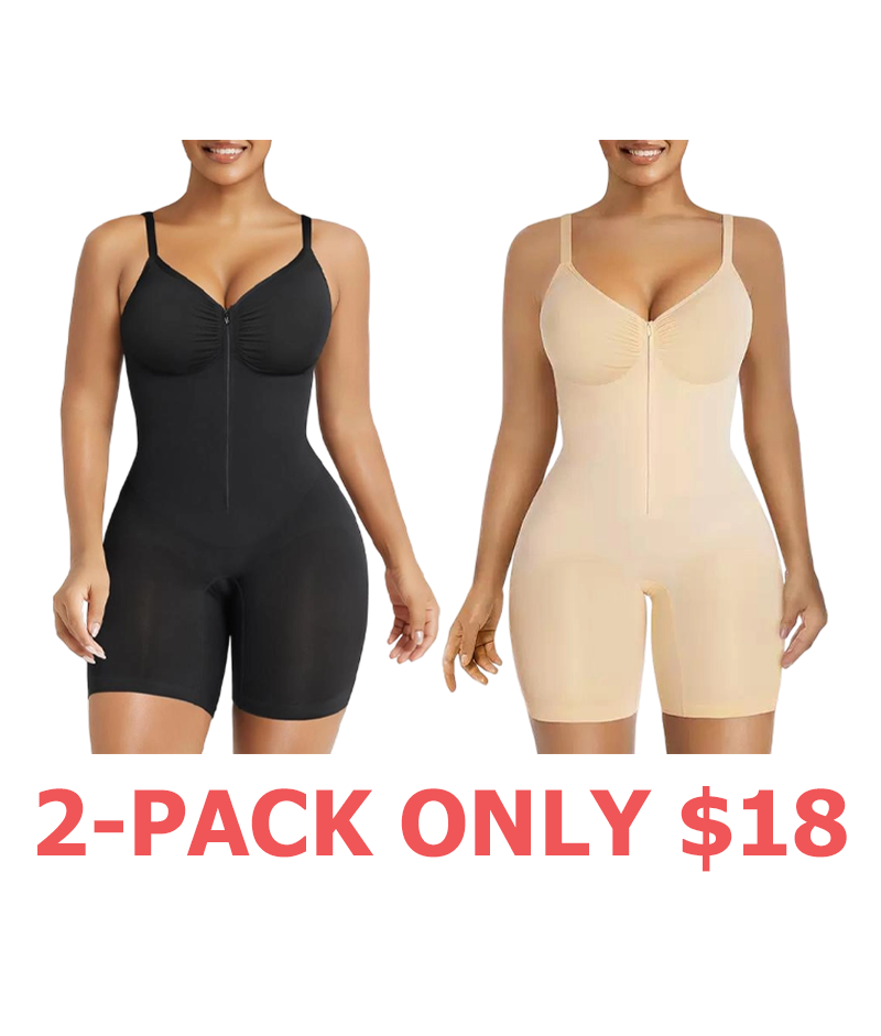 Shapewear for Women Tummy Control Bodysuits Zip-Up Comfort Ultra Stretch Fabric Customizable Fit Breathable Mesh Design Comfortable Fit