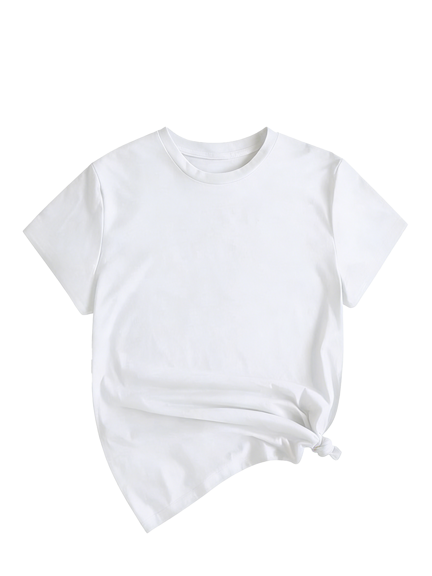 Women's Solid Round Neck Tee, Casual Short Sleeve Crew Neck T-Shirt for Summer