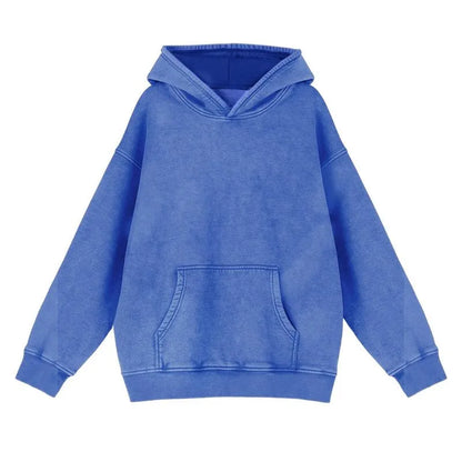 Unisex Casual Oversized Acid Wash Tops Hoodie Pullover