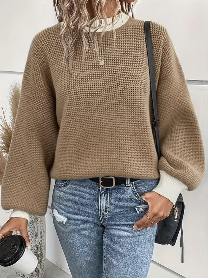 Women's Colorblock Drop Shoulder Sweater