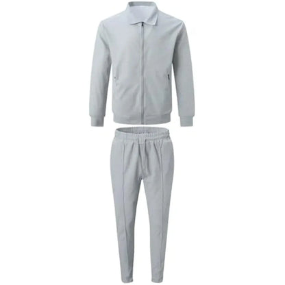 Men’s Zip-Up Tracksuit Set – Sporty 2-Piece Jacket & Pants with Drawstring Waist