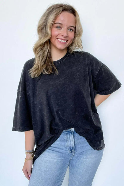 Weekend Awaits Mineral Wash Oversized Top - BACK IN STOCK