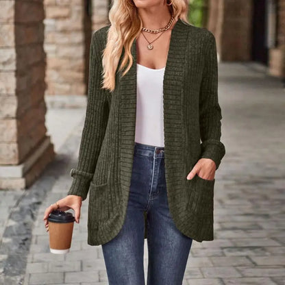 Women 2024 Fall Open Front Long Sleeve Loose Lightweight Knit Sweater