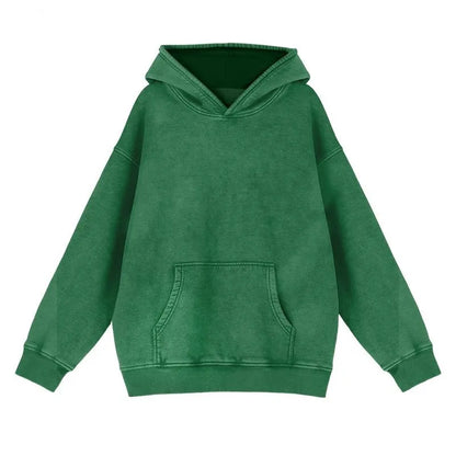 Unisex Casual Oversized Acid Wash Tops Hoodie Pullover
