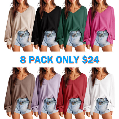 Womens Waffle Knit Tops