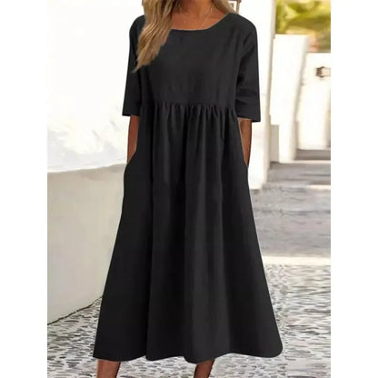 Summer New Cotton and Linen Casual Short Sleeve