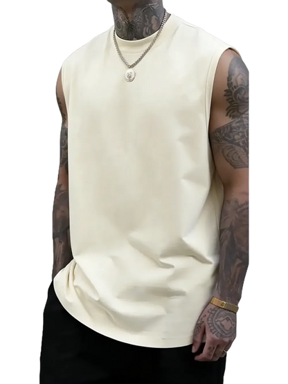 Men's Solid Color Round Neck Tank Top