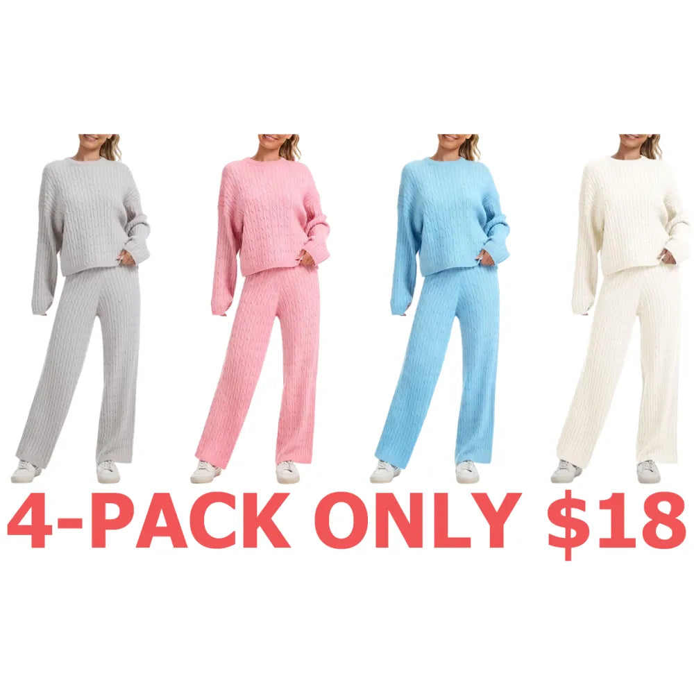 Women's Cable Knit Sweater Lounge Set